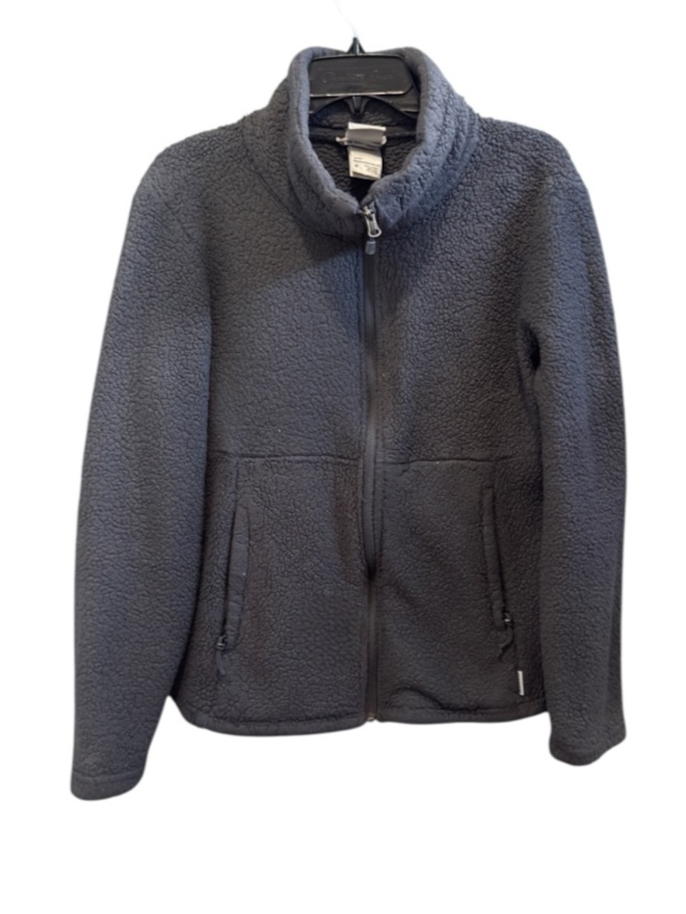 Avalanche Women's Active Sherpa Charcoal Fleece Zip Front Jacket EUC